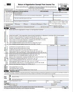 A picture of IRS form 990